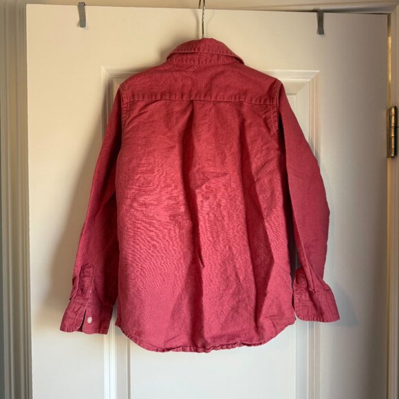 Janie And Jack Boys Size 6 Light Red Long Sleeve Button Down Linen/Cotton - Picture 2 of 4